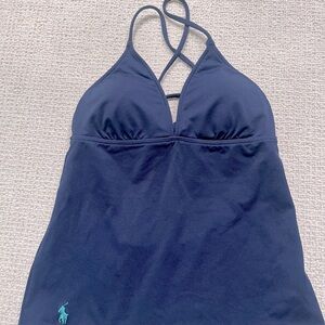 RALPH LAUREN NWOT tankini top with spaghetti strap ties at back